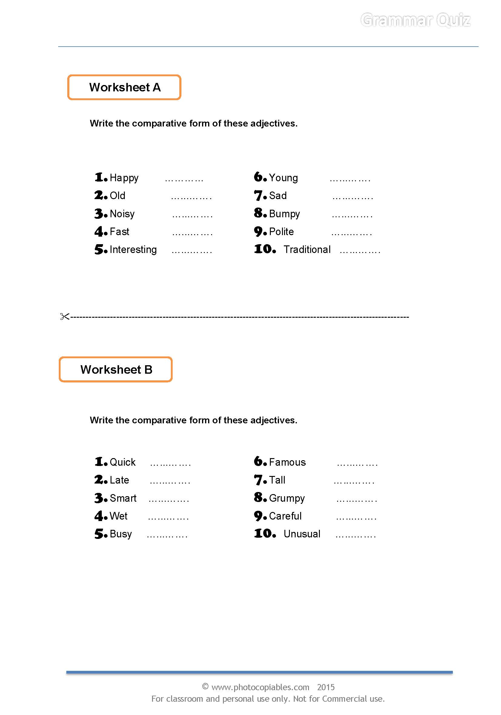 comparative spelling rules worksheet_a-b versions