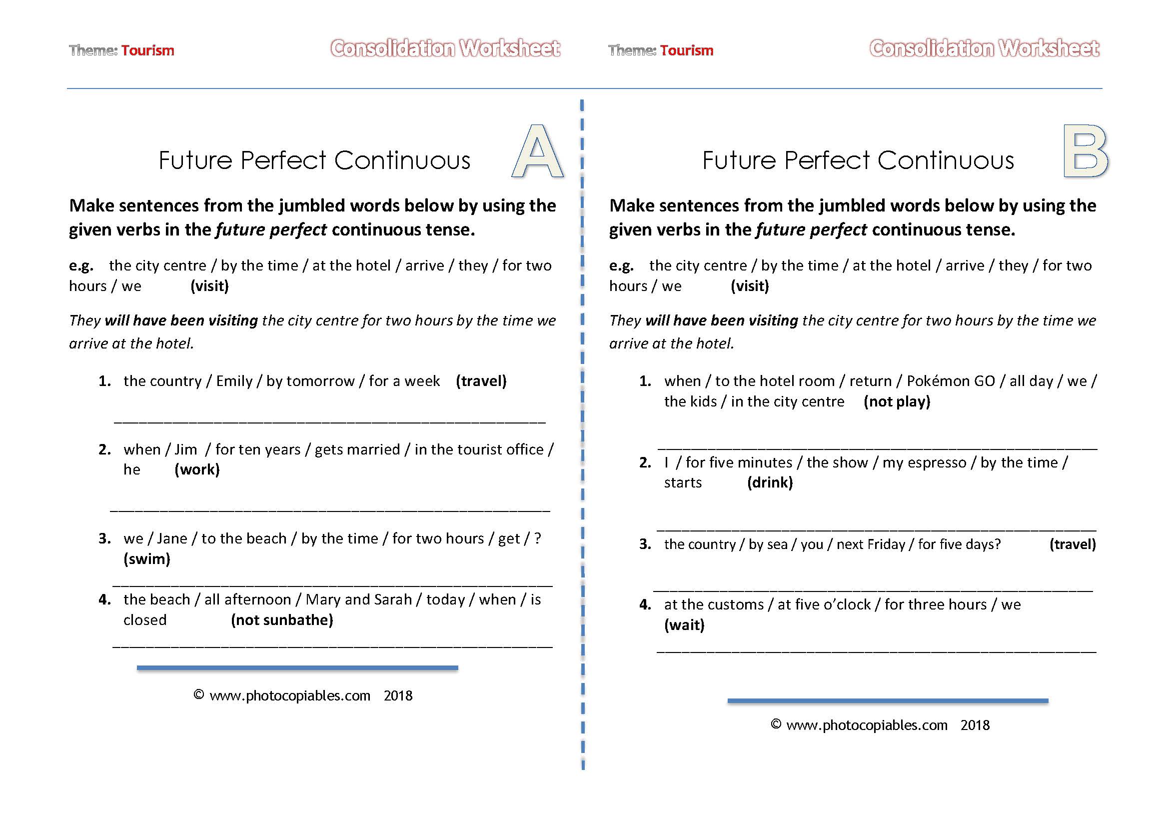 future-perfect-continuous_jumbled-sentences_consolidation worksheet_a-b