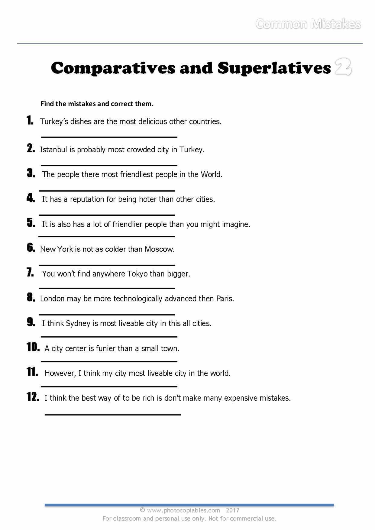 comparatives and superlatives common mistakes 2