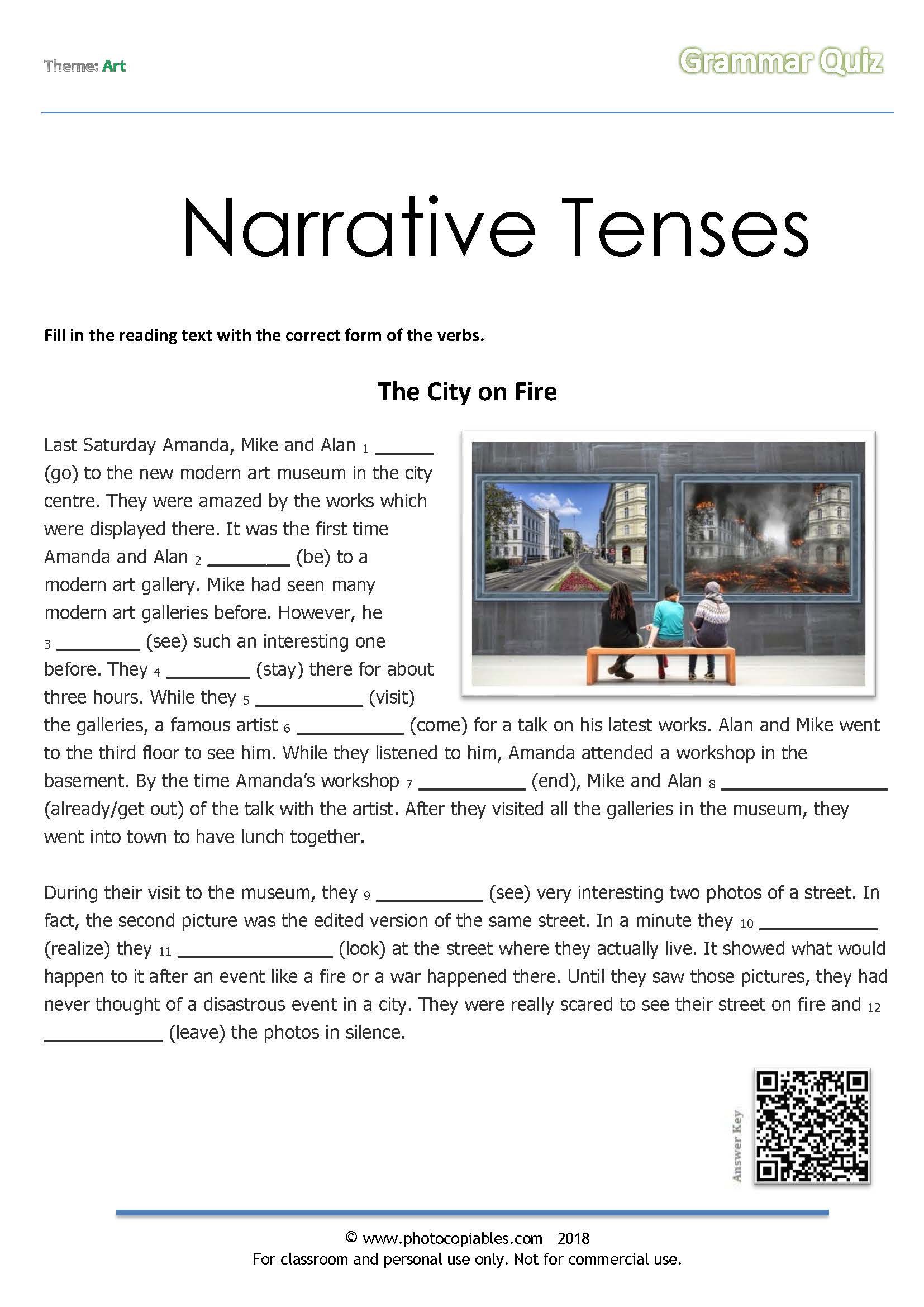 narrative tenses grammar quiz