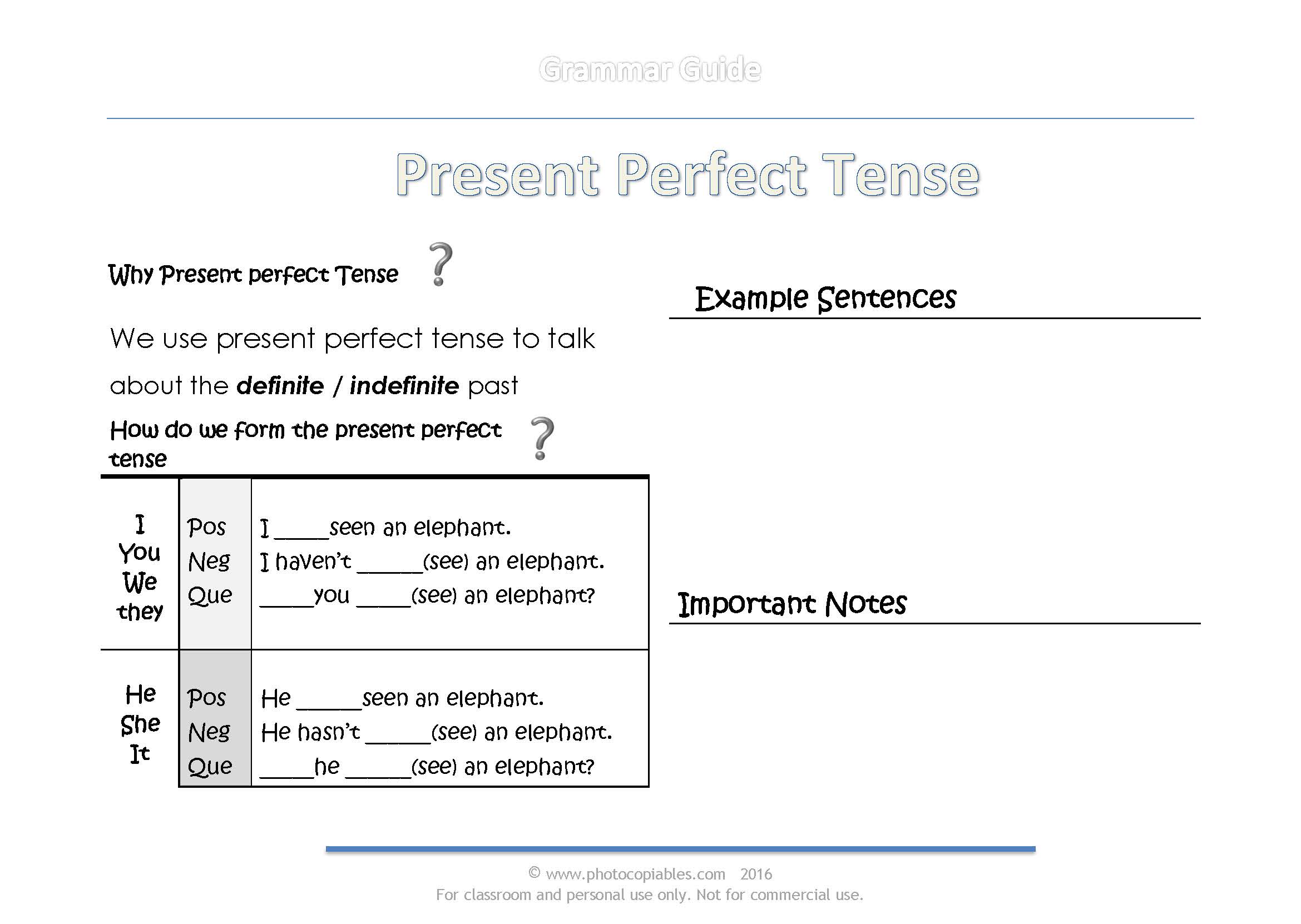 present perfect grammar guide