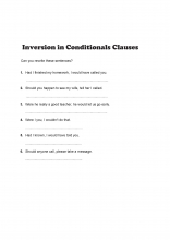 Inversion in Conditionals worksheet