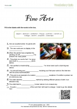 fine arts vocabulary quiz